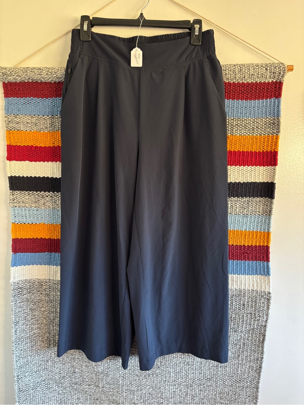 Quince Navy Wide-Leg Pull-On Trousers